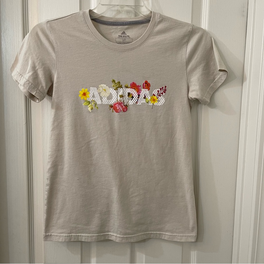 Adidas The Go To Performance Tee - Tan.  Womens: S/P.